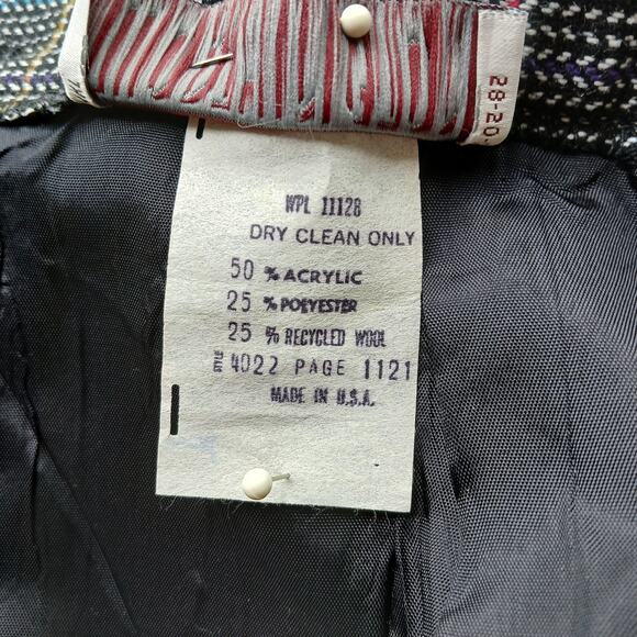 Worthington Vintage Wool Pencil Skirt 16 midi pockets black houndstooth +belt - Picture 10 of 16